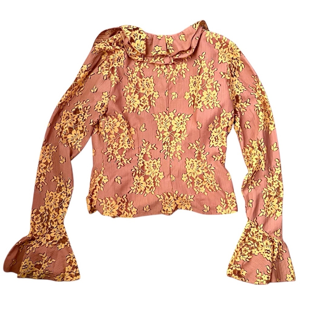 MAJORELLE Roma Ruffled Top In Golden Blush - Picture 7 of 13